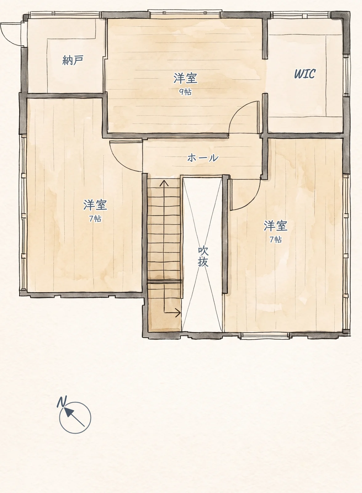 花川南三条 B棟 2階 間取り図